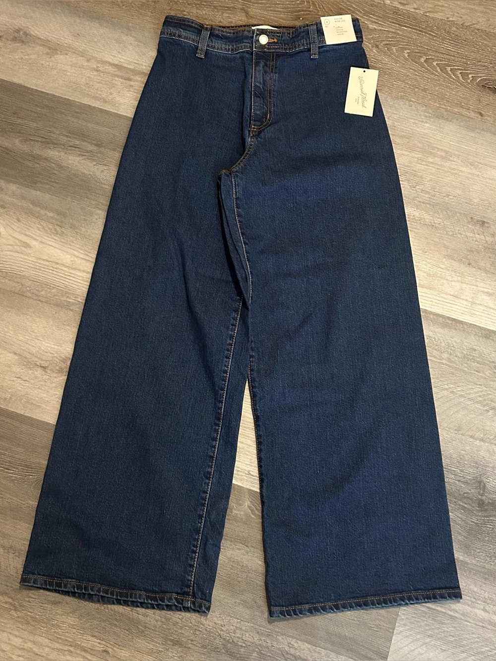 NWT Size 6 Universal Thread High Rise Dark Wash Sailor Wide Leg Denim Jeans